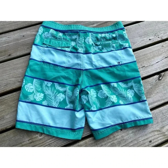 Penguin Munsing Wear Men's Board Shorts Swim Green Abstract Drawstring 33 Medium - Picture 4 of 4